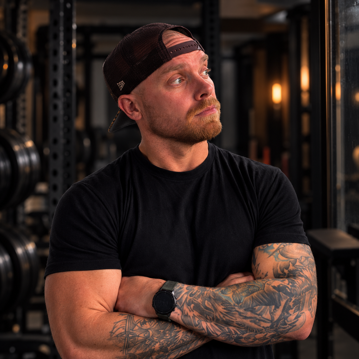 Joel Martin in his gym, creator of The Dad in the Glass